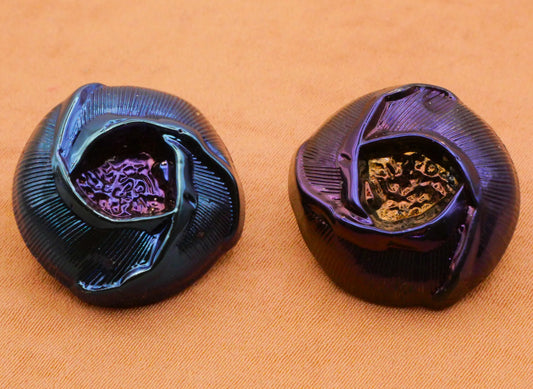 Seed Pod Iridescent Blue Purple Plastic Button Various 21mm