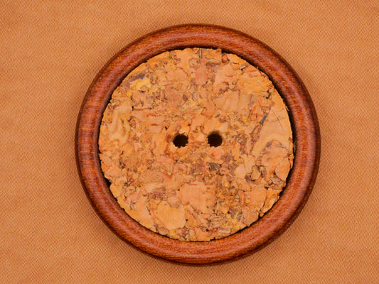 Cork Wood Sew-Thru Large Vintage Button 45mm