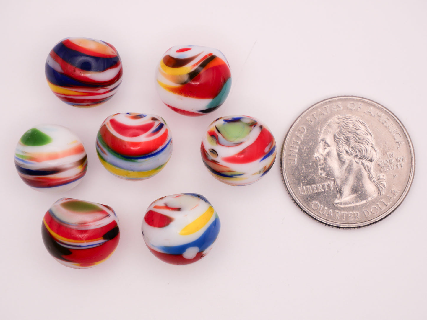 Colorful Stripe Planet Look Marble Glass Button Various 13-14mm
