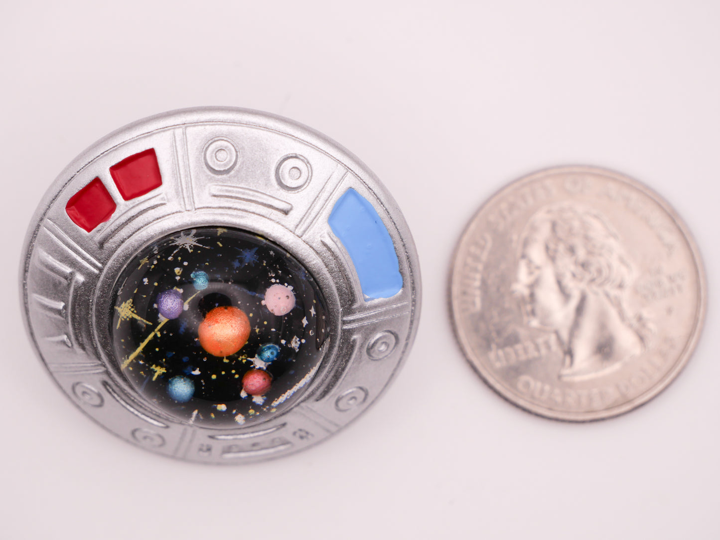 UFO Junque Style Outer Space Large Plastic Button 36mm