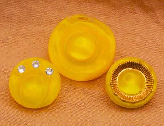 Yellow Moonglow Vintage Glass Button Various 13-18mm
