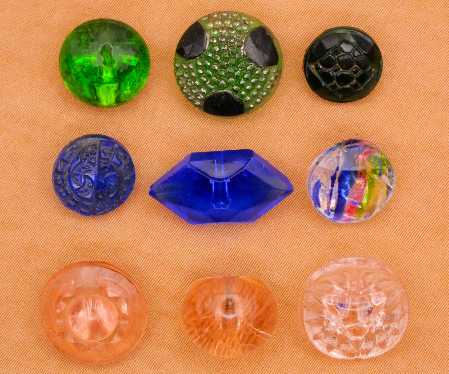 Transparent Translucent Vintage Antique Glass Button Various 10-18mm
