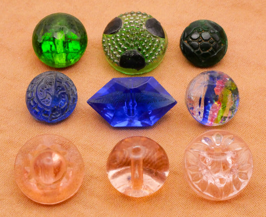 Transparent Translucent Vintage Antique Glass Button Various 10-18mm