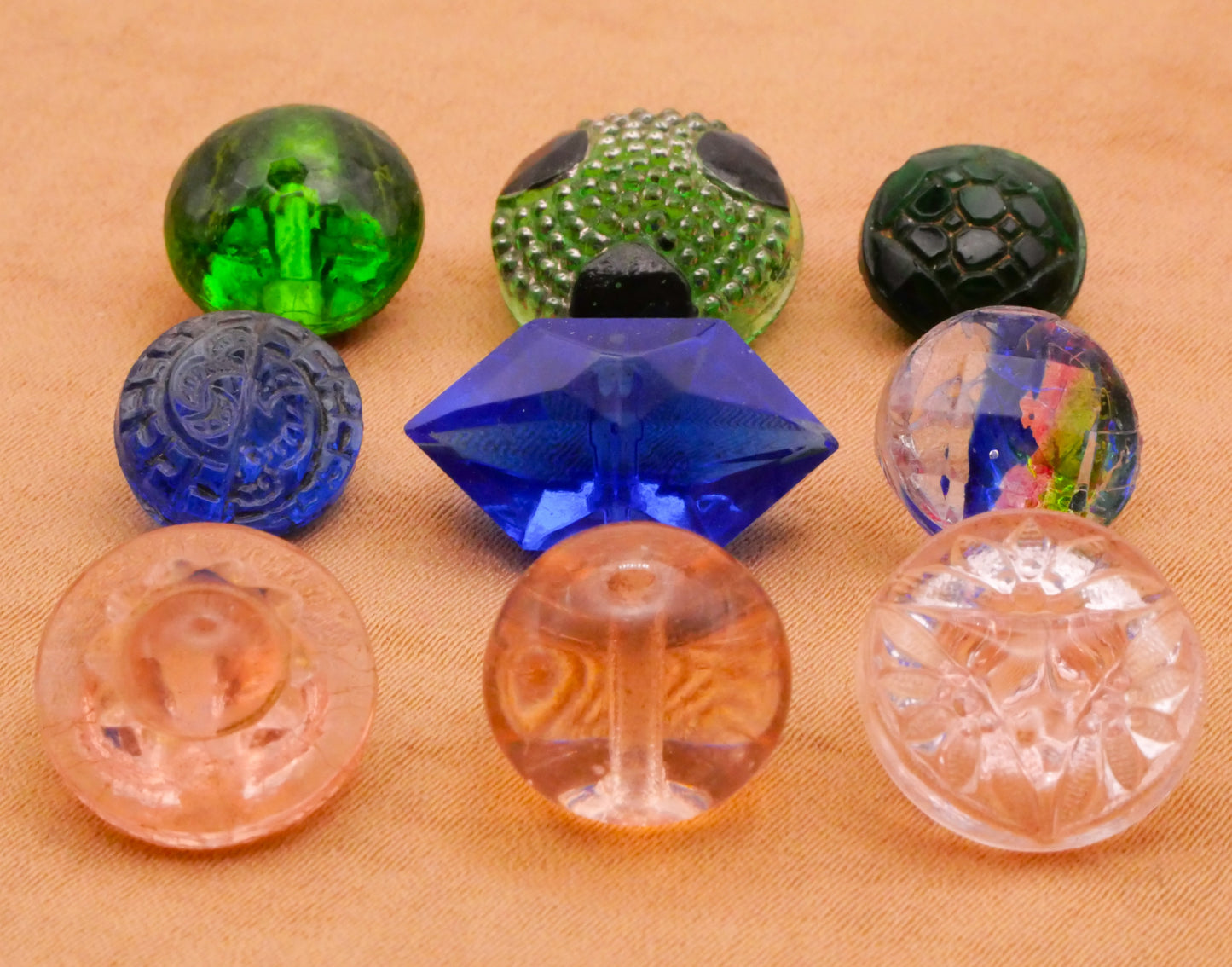 Transparent Translucent Vintage Antique Glass Button Various 10-18mm