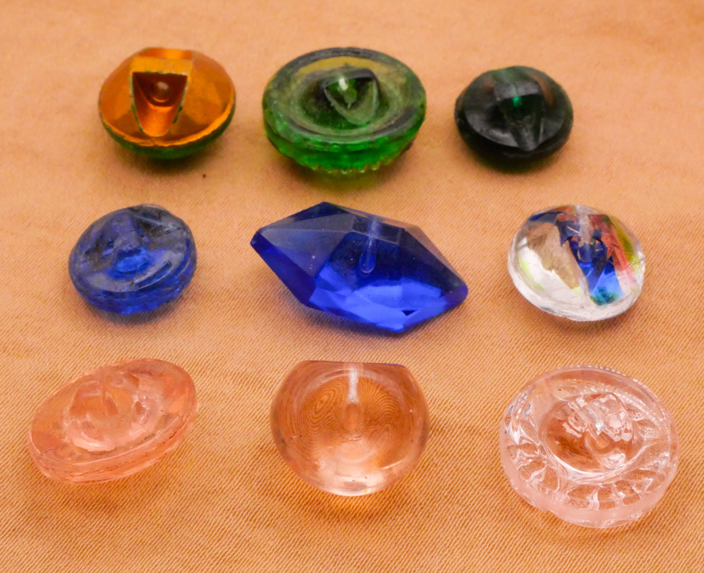Transparent Translucent Vintage Antique Glass Button Various 10-18mm