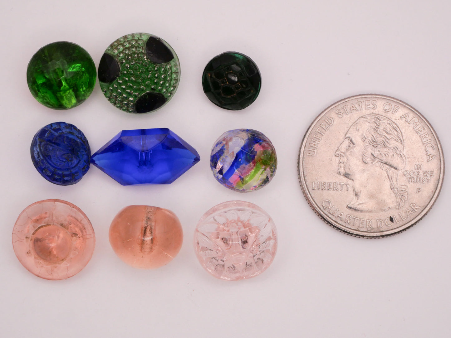Transparent Translucent Vintage Antique Glass Button Various 10-18mm