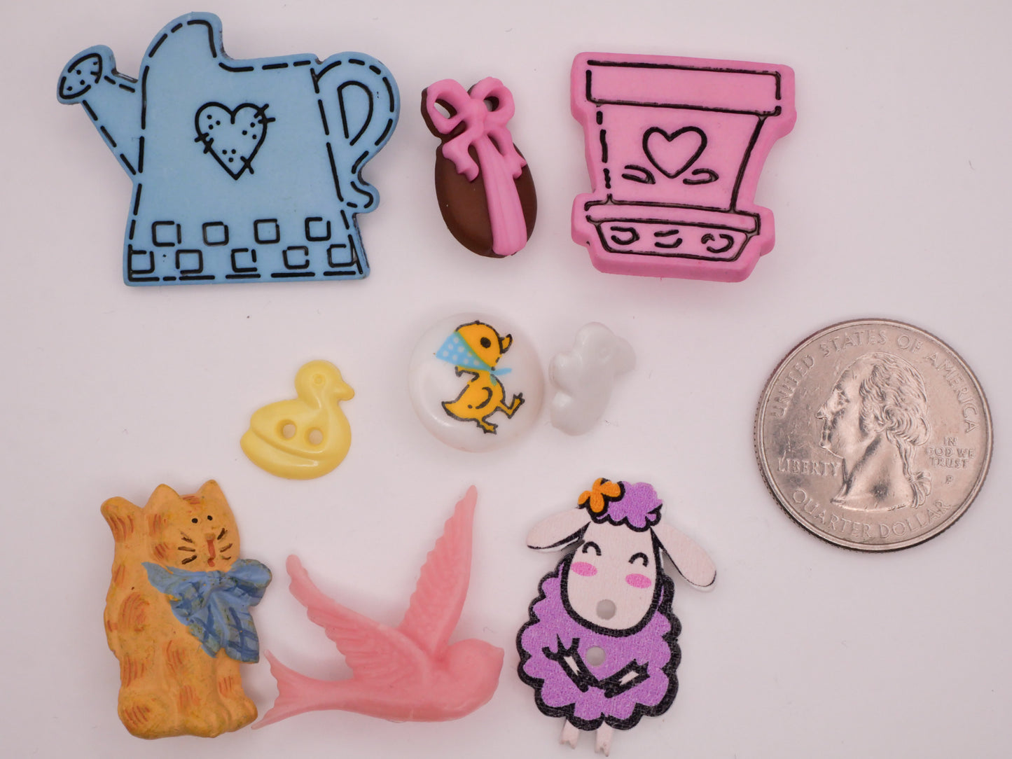 Spring Easter Variety Plastic Button Various 11-34mm