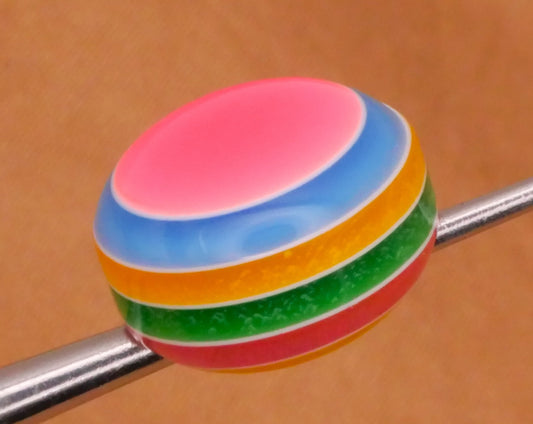 Colorful Stripe Laminated Layer Plastic Vintage Button 12mm