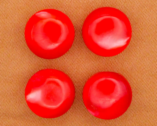 Vibrant Dyed Mother of Pearl Vintage Set of Four Buttons 10mm