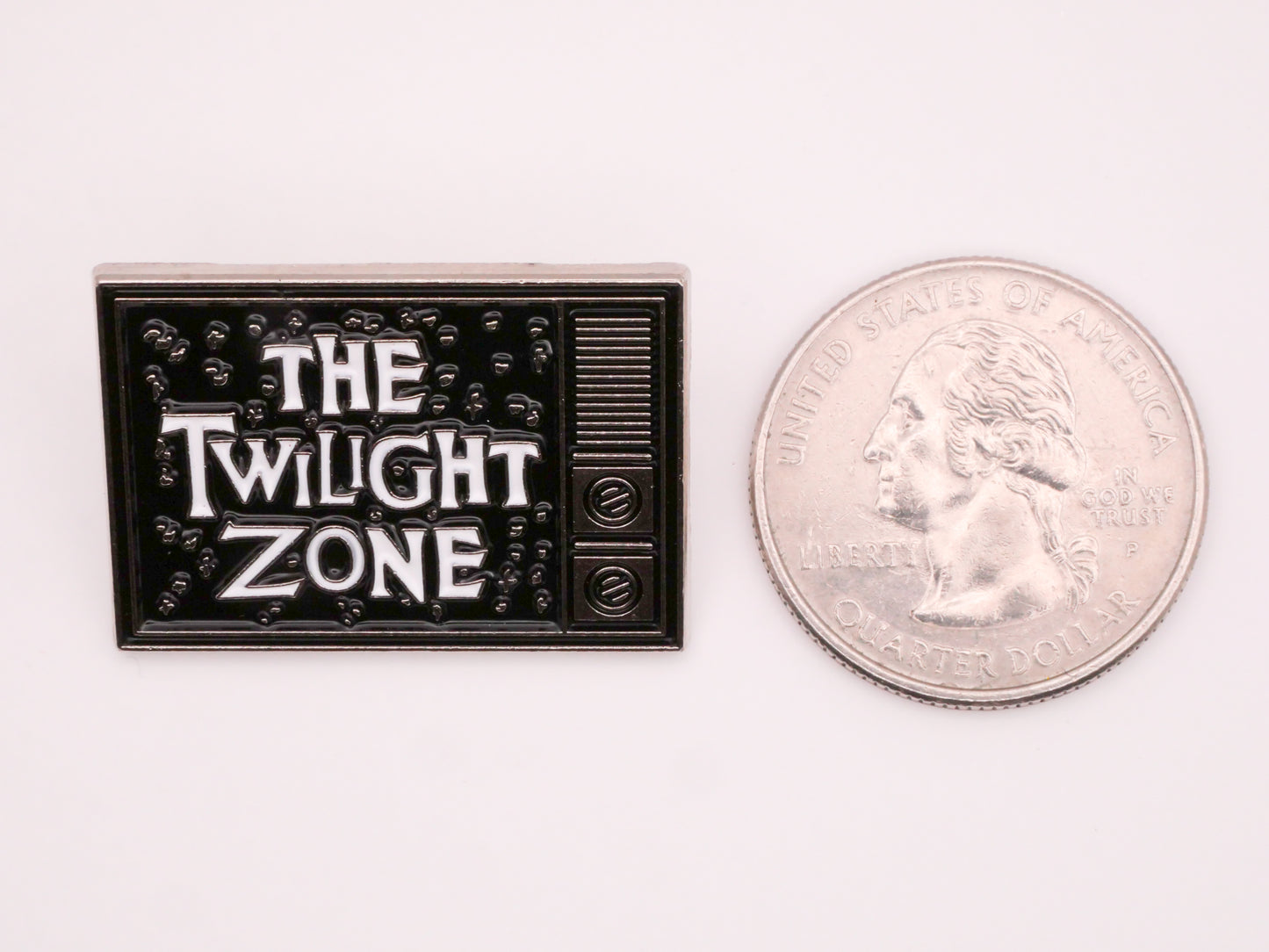 Twilight Zone TV Television Set Show Enamel Metal Button 22x31mm