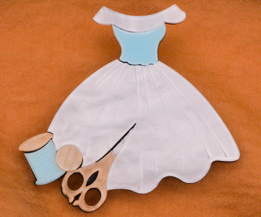 Dress Seamstress Sewing Large Acrylic Plastic Button 53x55mm