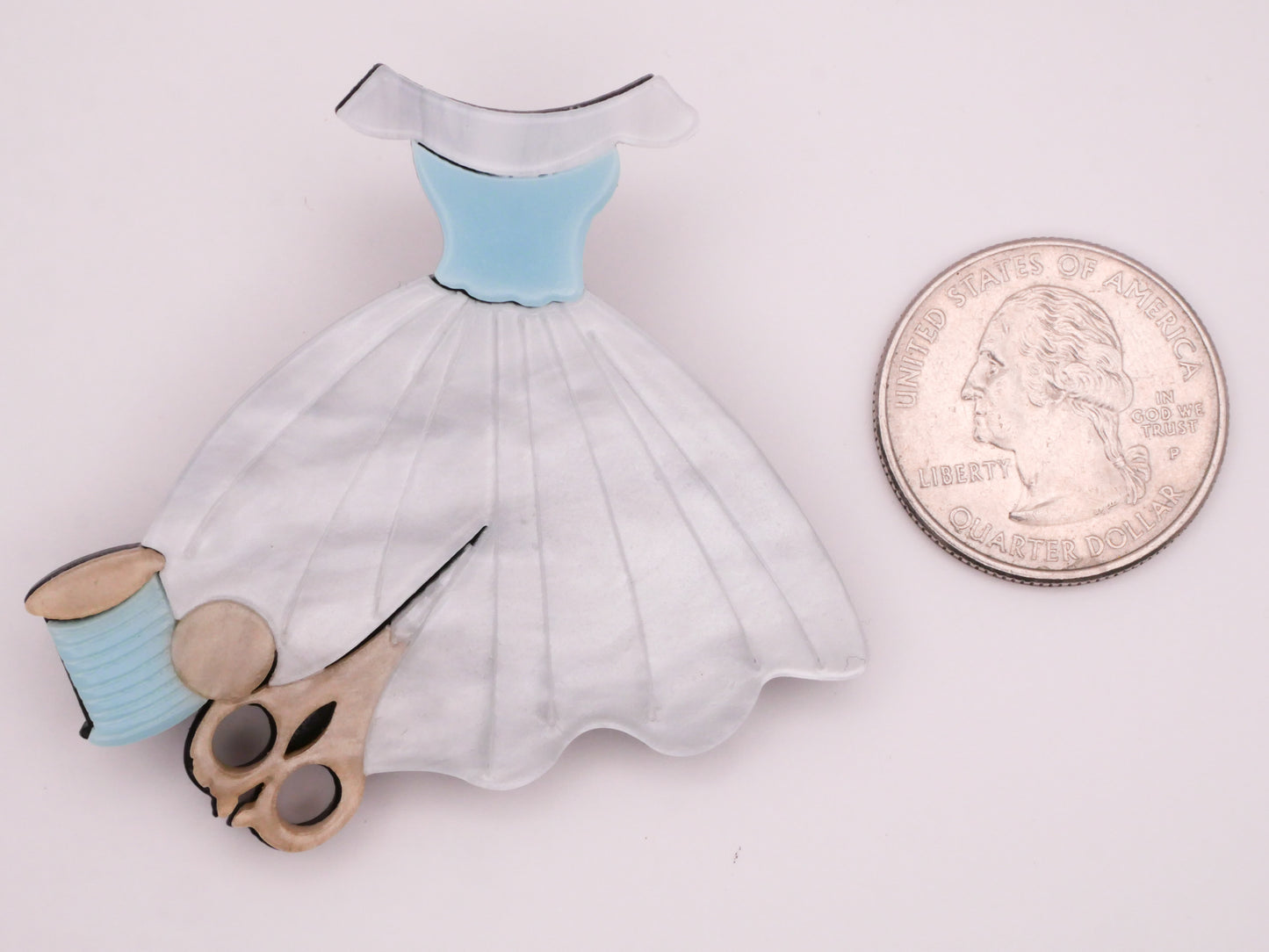 Dress Seamstress Sewing Large Acrylic Plastic Button 53x55mm