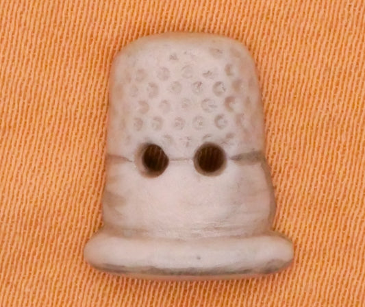 Thimble Realistic Hand-Painted Porcelain Ceramic Button 12x13mm