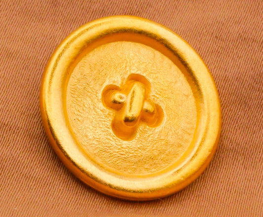 Threaded Look Vintage Gold Metal Shank Back Button 22mm