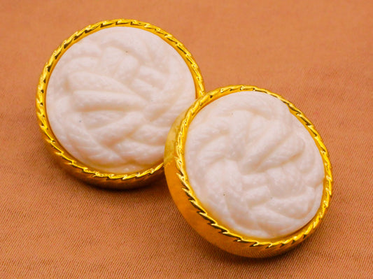 Rope Knot Yarn Look Plastic Pair of Buttons 23mm