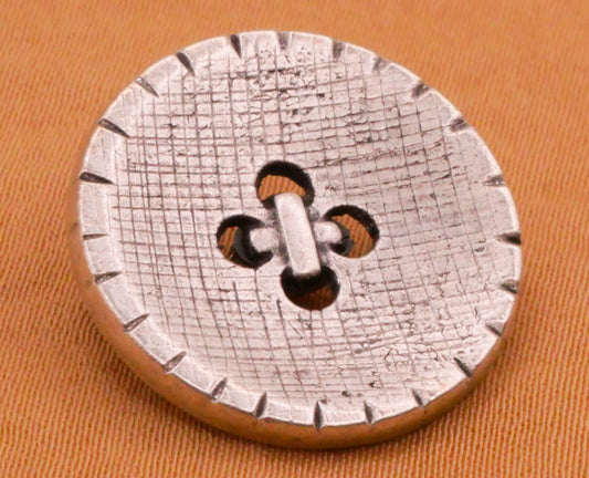 Threaded Button Look Textured Silver Metal Shank Back Button 20mm