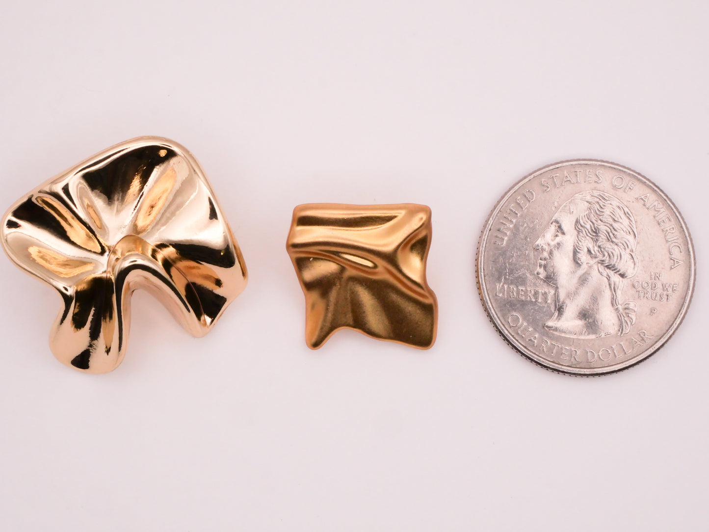 Draped Fabric Look Gold Metal Button Various 16-24mm