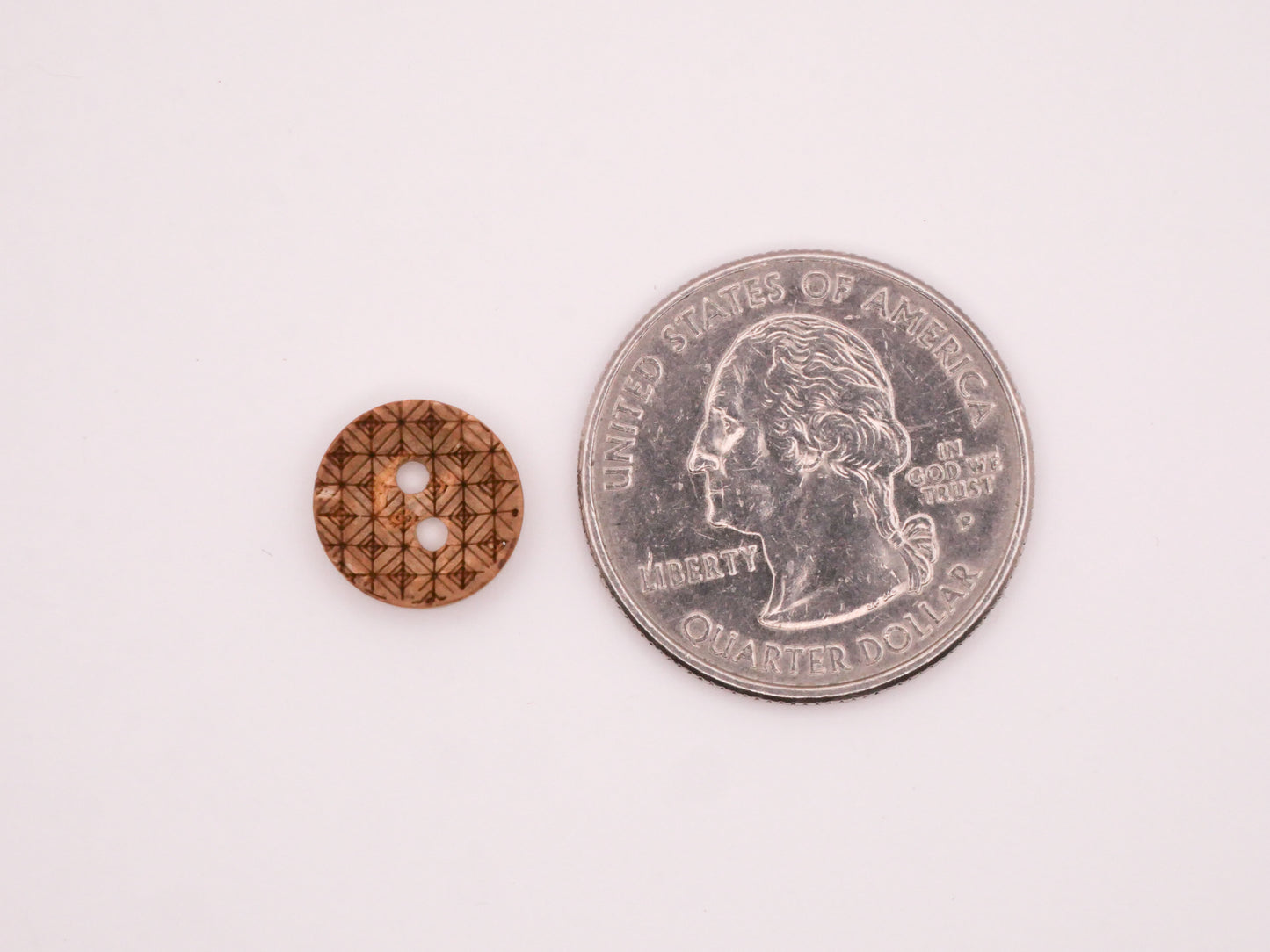 Quilted Diamond Laser Cut Coconut Shell Set of Twenty Buttons 11mm