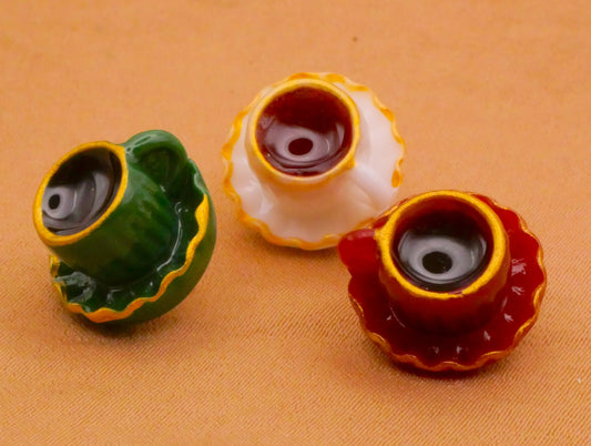 Espresso Coffee Realistic Plastic Set of Three Buttons 14mm