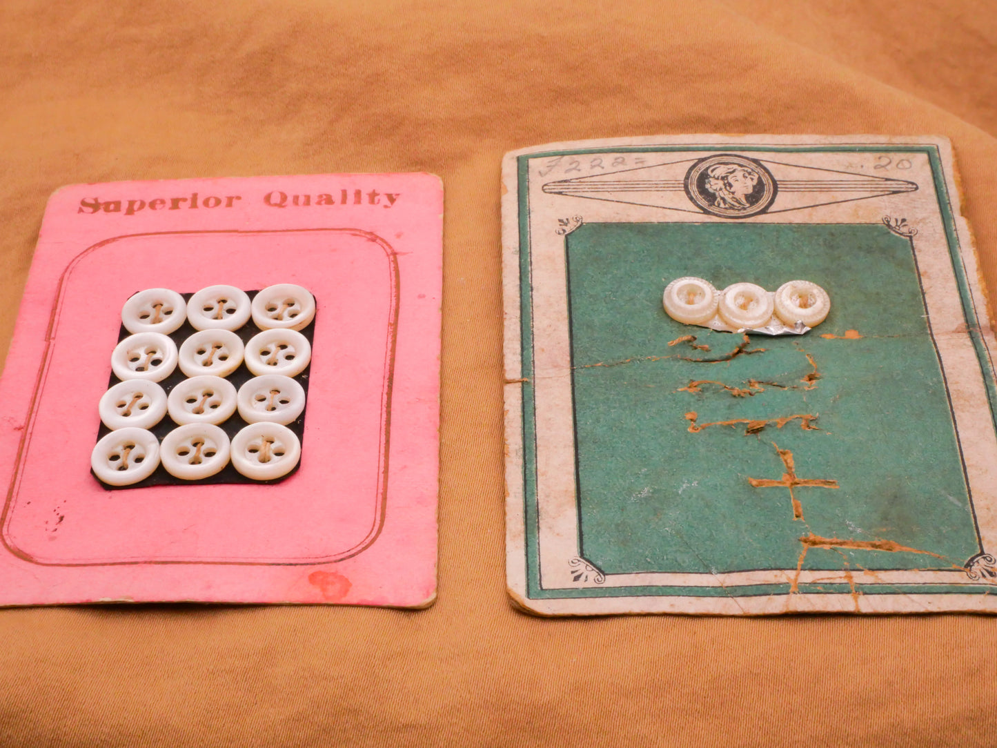 Mother of Pearl Diminutive Carded Buttons Various 7-8mm