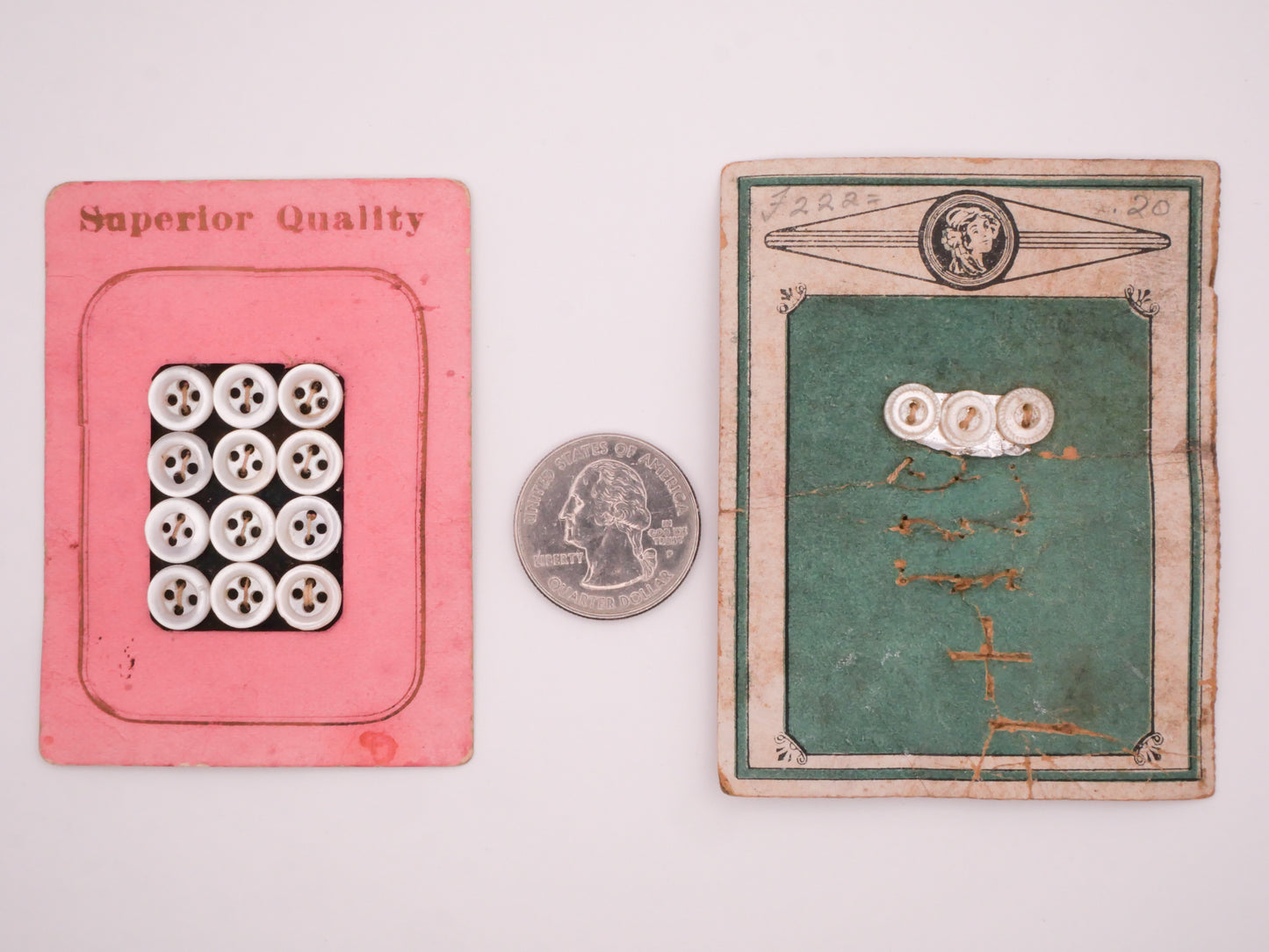 Mother of Pearl Diminutive Carded Buttons Various 7-8mm