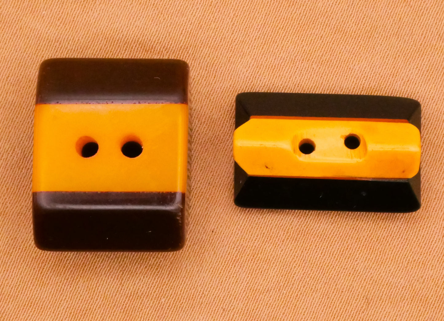 Bakelite Laminate Black Butterscotch Vintage Plastic Button Various 12-18mm