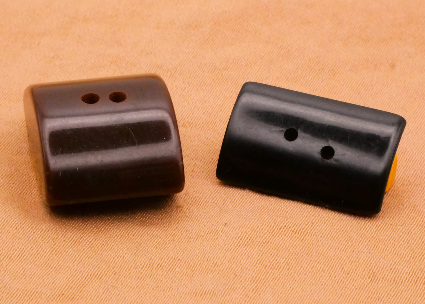 Bakelite Laminate Black Butterscotch Vintage Plastic Button Various 12-18mm