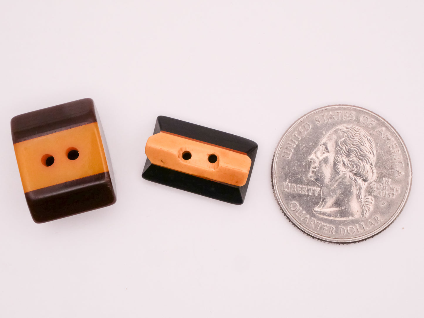 Bakelite Laminate Black Butterscotch Vintage Plastic Button Various 12-18mm