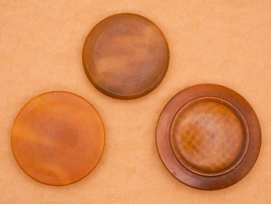 Vegetable Ivory Tagua Nut Subtle Pattern Set of Three Buttons 27-32mm