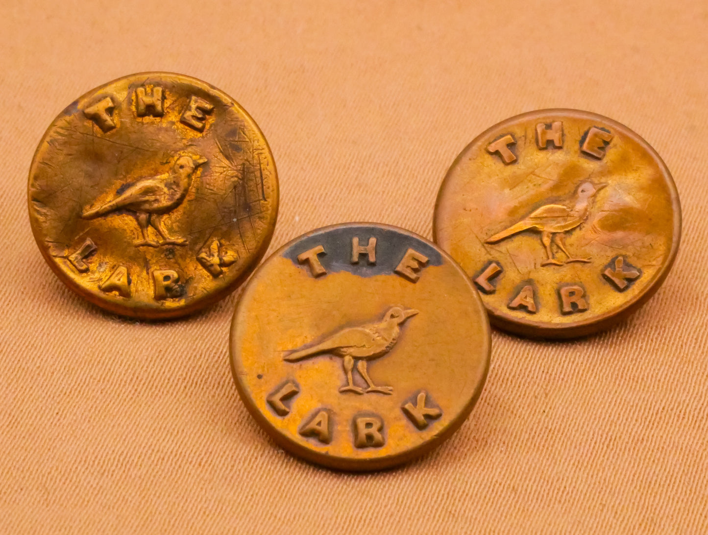 The Lark Bird Overall Workwear Verbal Brass Button Various 15mm