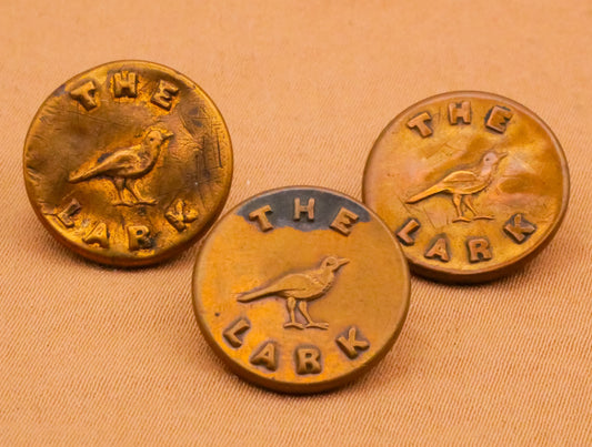 The Lark Bird Overall Workwear Verbal Brass Button Various 15mm