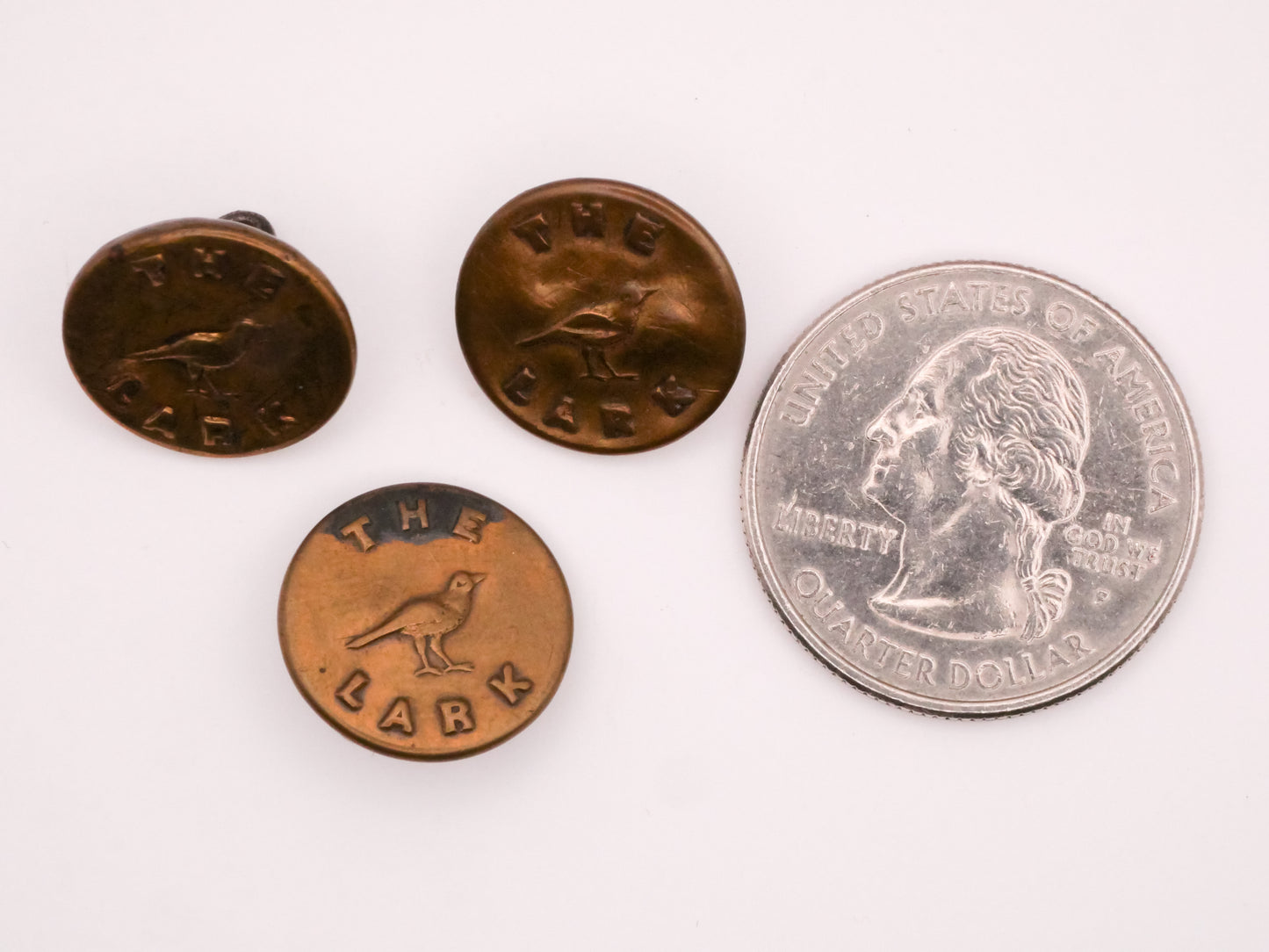 The Lark Bird Overall Workwear Verbal Brass Button Various 15mm