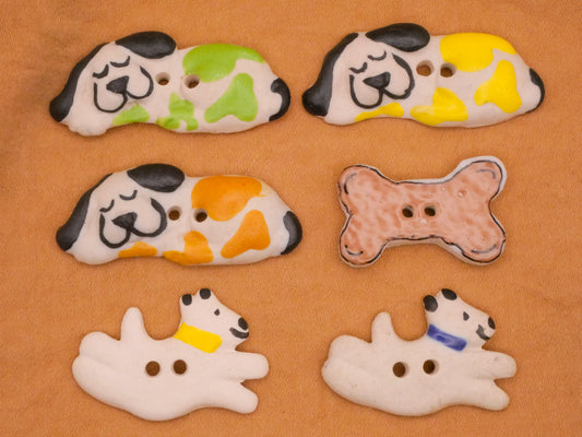 Dog or Bone Ceramic Sew-Thru Button Various 17-38mm
