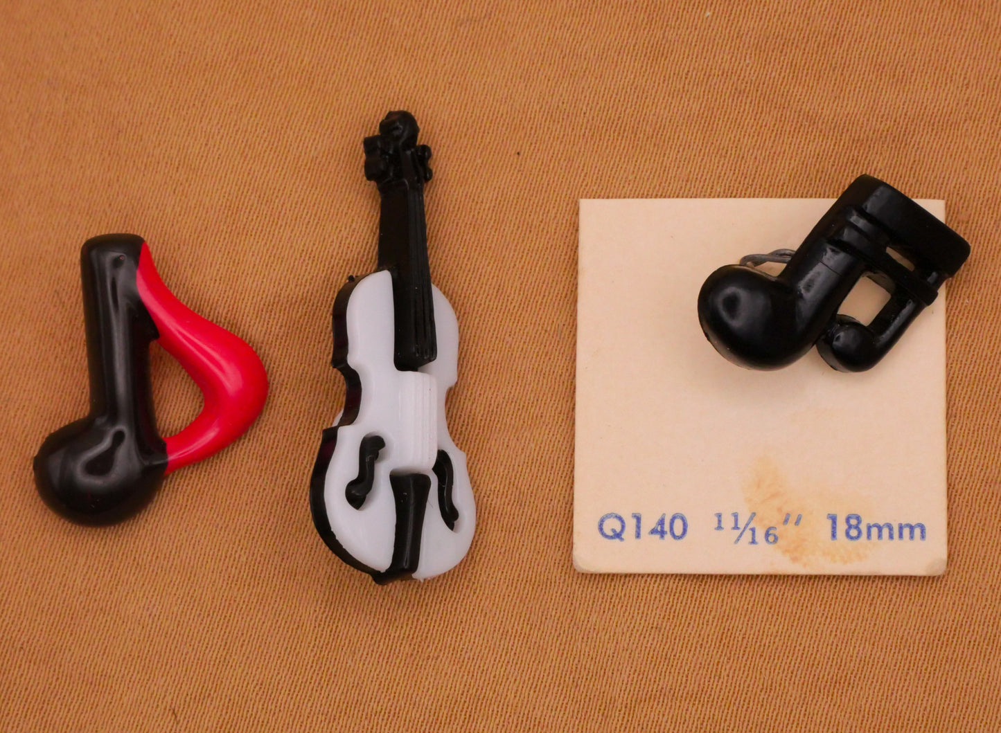 Music Note or Instrument Goofy Goofie Plastic Button Various 11-30mm