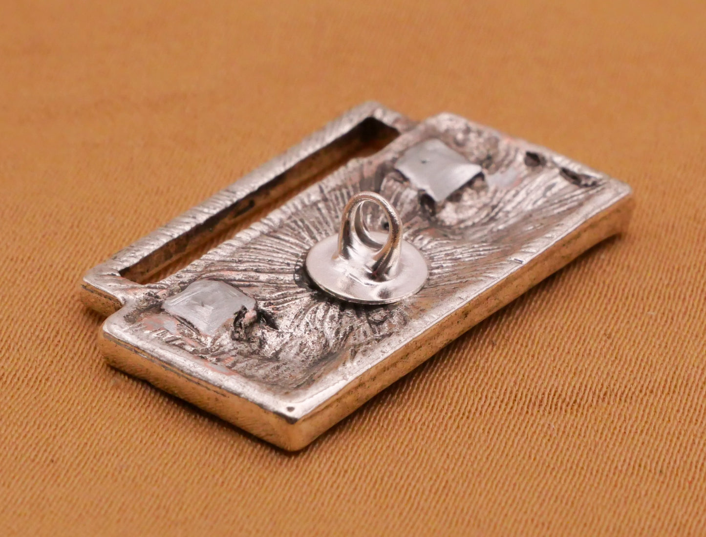 Boombox Radio Realistic Antiqued Silver Metal Button 17x27mm