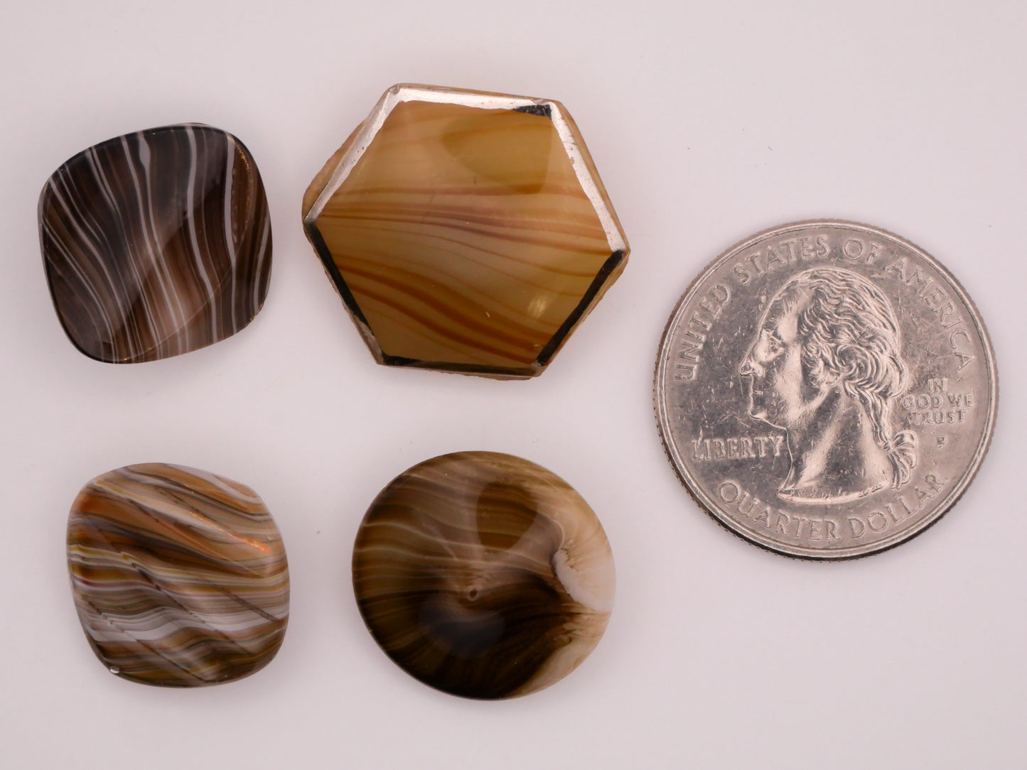 Brown Caramel Dig Dug Design in Glass Vintage Button Various 16-23mm
