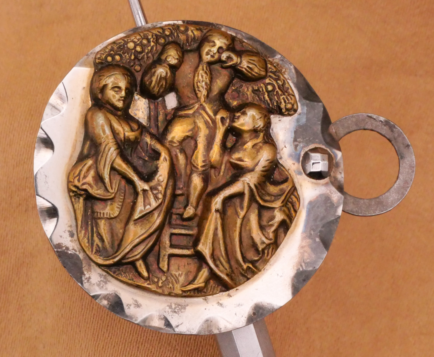 Fruit Orchard Man Women Brass Steel Cloak Clasp Button 29x36mm