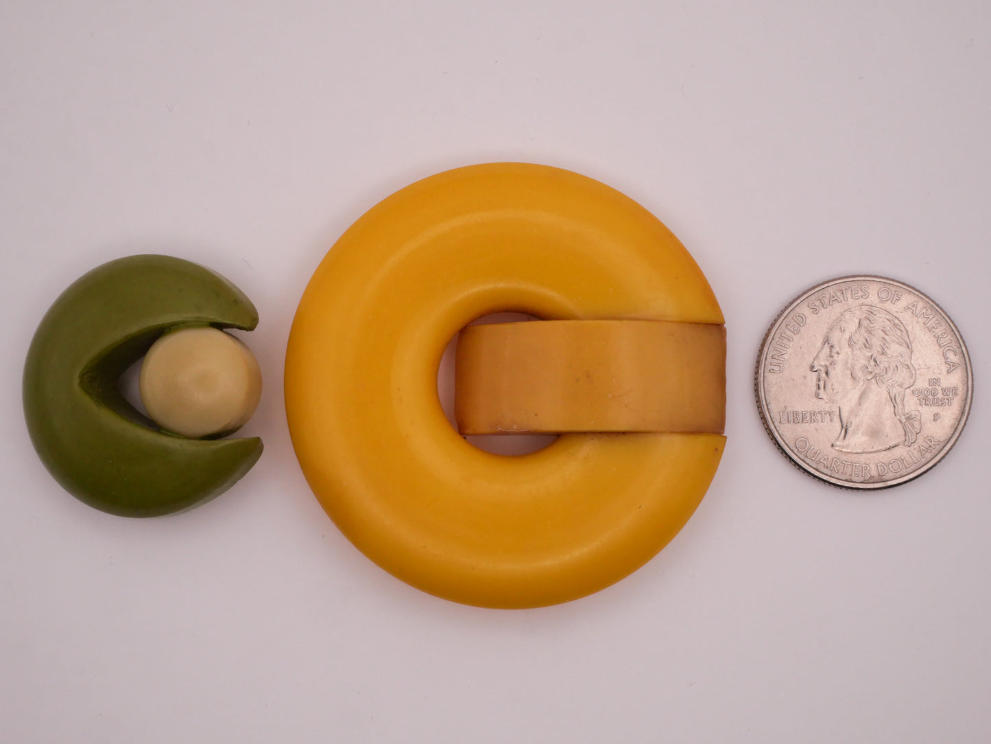 Pacman C Shape Celluloid Early Plastic Button Various 29-49mm