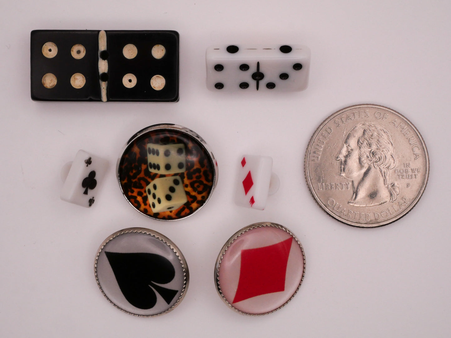 Game Theme Domino Dice Suits Button Various 8-28mm