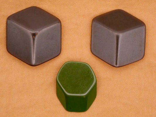 3D Look Cube or Hexagon Column Bakelite Early Plastic Button Various 20-29mm