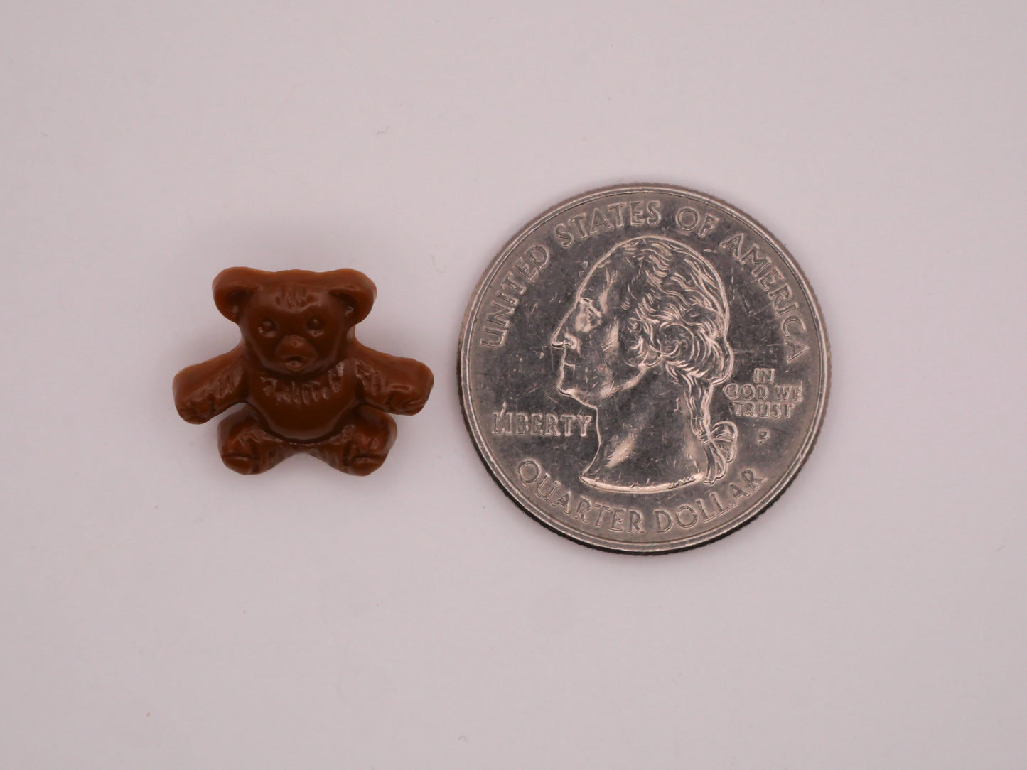 Teddy Bear Vintage Brown Plastic Button 15-17mm