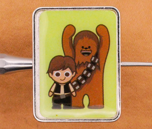 Star Wars Han Solo Chewbacca Character Metal Button 20x26mm