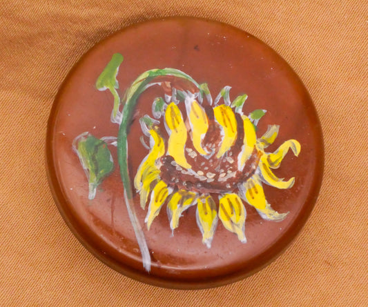 Sunflower Hand-Painted Breslawski Studio Large Plastic Button 34mm