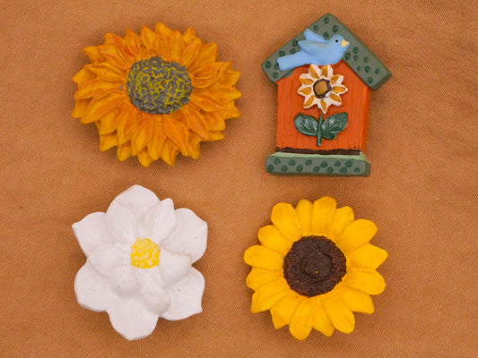 Flower Hand-Painted Art-Stone Vintage Button Various 23-28mm