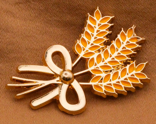 Wheat Crop Plant Bundle Enamel Metal Button 21x33mm