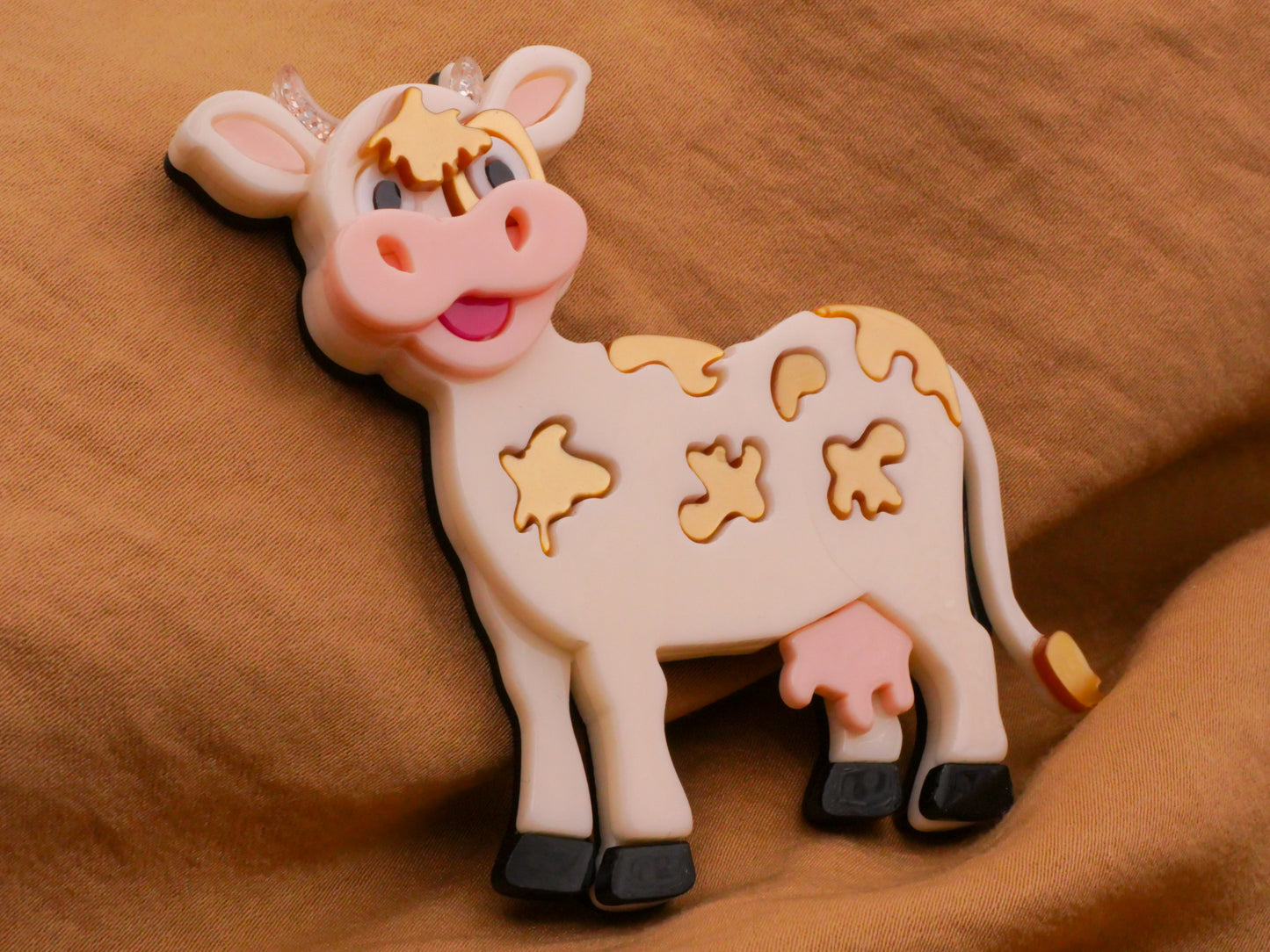 Cow Cattle Ayrshire Large Acrylic Plastic Button 66x71mm