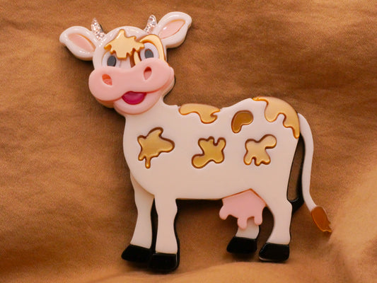 Cow Cattle Ayrshire Large Acrylic Plastic Button 66x71mm