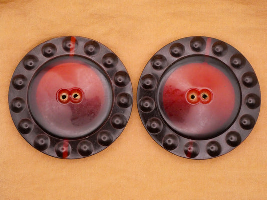 Stud Look Edge Red Celluloid Early Plastic Large Button Various 51mm