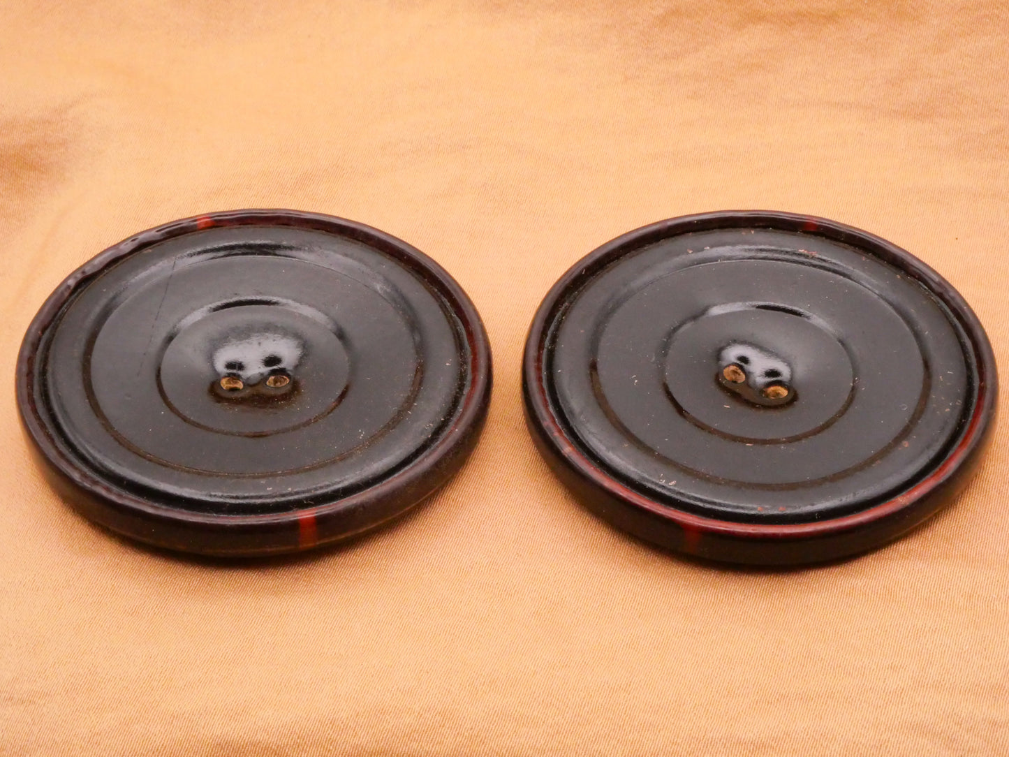 Stud Look Edge Red Celluloid Early Plastic Large Button Various 51mm