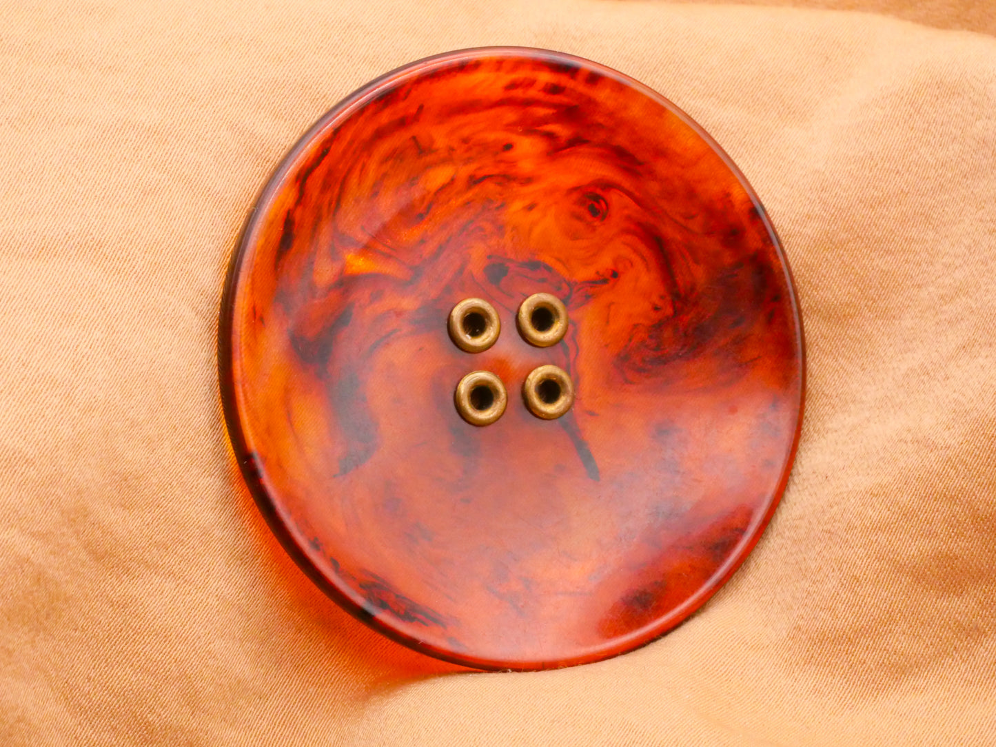 Tortoiseshell Look Vintage Plastic Large Sew-Thru Button Various 49-54mm